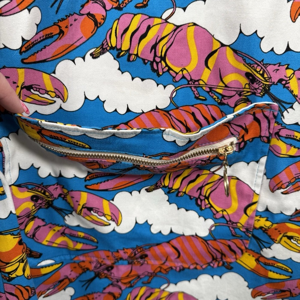 Nooworks Chore Coat Krista Perry‎ Lobster Dream Size XL NWT Neon Whimsy Zipper - Picture 4 of 15